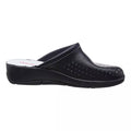 Black - Side - Dek Womens-Ladies Leather Clogs