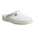 White - Front - Dek Womens-Ladies Leather Clogs