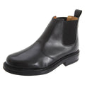 Black - Side - Roamers Mens Leather Quarter Lining Gusset Chelsea Boots