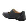 Black - Side - Boulevard Womens-Ladies Touch Fastening Extra Wide Summer Casual Leather Shoes