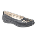 Black - Front - Boulevard Womens-Ladies Punched Summer Casual Shoes