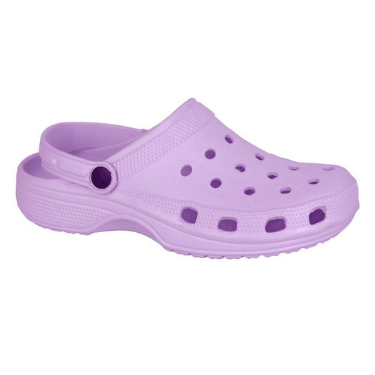 Lilac - Front - Dek Womens-Ladies Perforated Clogs