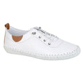 White - Front - Mod Comfys Womens-Ladies Leather Trainers