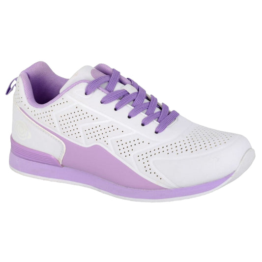 White-Lilac - Front - Dek Womens-Ladies Blocker Trainers