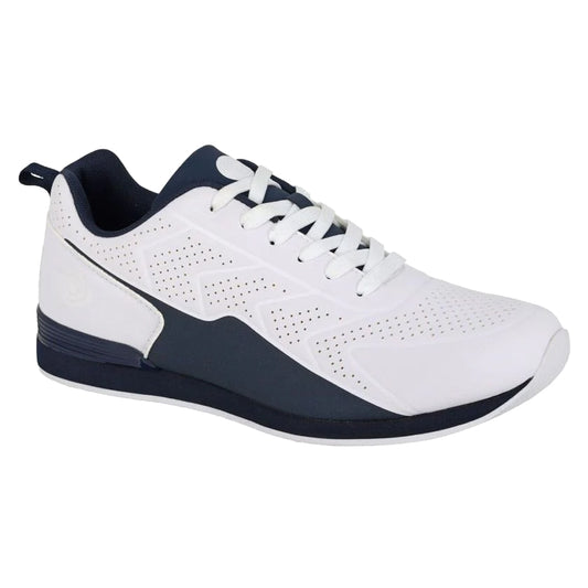 White-Navy - Front - Dek Mens Plant Bowling Shoes