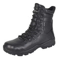 Black - Front - Grafters Mens Commander Action Leather Combat Boots