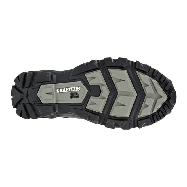 Black - Back - Grafters Mens Tiger Leather Combat Boots