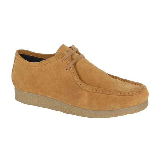 Camel - Front - Roamers Mens Suede Casual Shoes