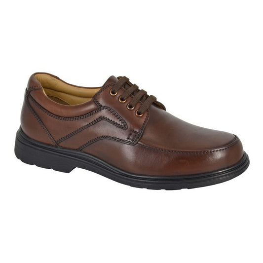 Brown - Front - Roamers Mens Leather Formal Shoes
