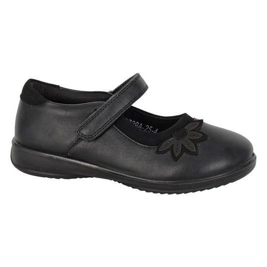 Black - Front - Boulevard Girls Flower Mary Janes