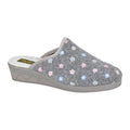 Grey - Front - Sleepers Womens-Ladies Josephine Floral Embroidery Mule Slippers