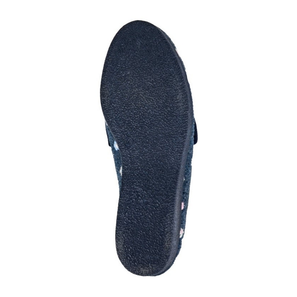 Navy - Back - Sleepers Womens-Ladies Matilda Slippers