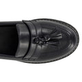 Black - Back - Boulevard Womens-Ladies Tassel Loafers