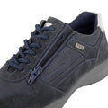 Navy Blue - Side - Mod Comfys Womens-Ladies Tissington Nubuck Trainers