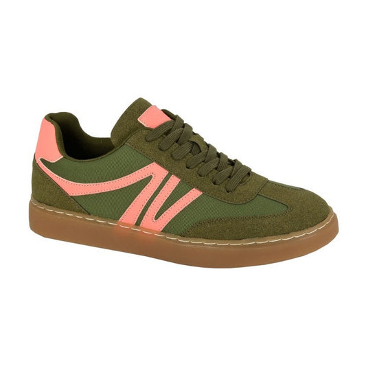 Khaki Green - Front - Cipriata Womens-Ladies Redea Microsuede Trainers