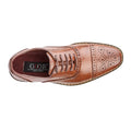 Mid Brown - Side - Goor Mens Leather Capped Lace Brogues