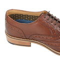Brown - Back - Roamers Mens Conker Leather Brogues