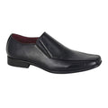 Black - Front - Route 21 Mens PU Oxfords