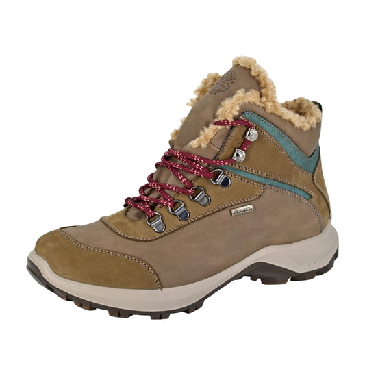 Safari-Brown-Green - Front - IMAC Womens-Ladies Leather Waterproof Walking Boots