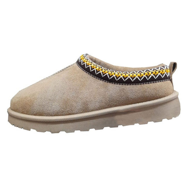 Beige - Back - Cipriata Womens-Ladies Dana Microsuede Mule Slippers
