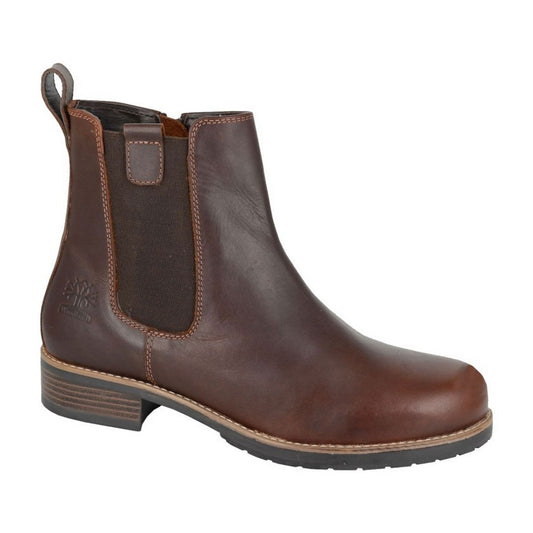 Brown - Front - Woodland Womens-Ladies Leather Chelsea Boots