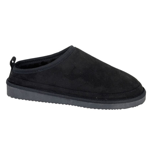 Black - Front - Sleepers Mens David Mule Slippers