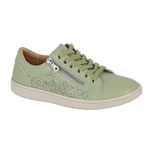 Mint Green - Front - Boulevard Womens-Ladies Action Leather Trainers