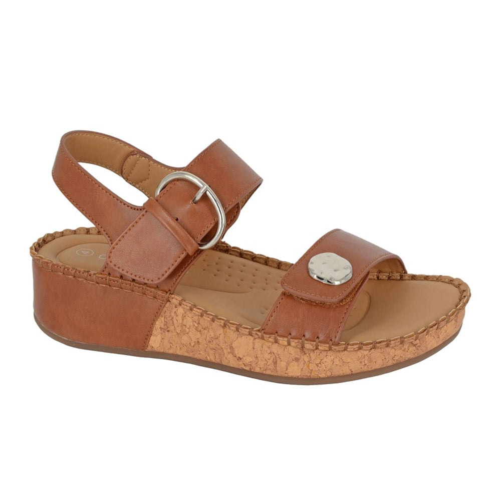 Tan - Front - Cipriata Womens-Ladies Mirian PU Sandals