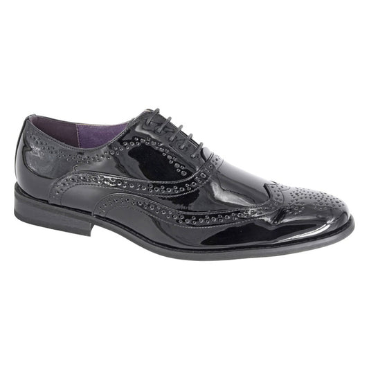 Black - Front - Goor Mens Leather Brogues