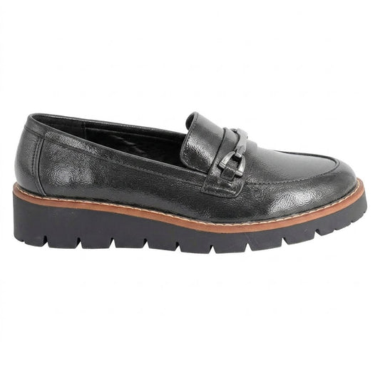 Black - Front - Cipriata Womens-Ladies Miranda Saddle Trim Court Shoes