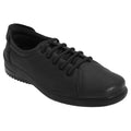 Black - Front - Mod Comfys Womens-Ladies 5 Eye Lace To Toe Softie Leather Leisure Shoes