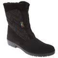 Black - Front - Mod Comfys Womens-Ladies Centre Zip Warmlined Thermal Winter Boots