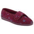Wine - Front - Comfylux Womens-Ladies Diana Floral Slippers