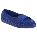 Blue - Front - Comfylux Womens-Ladies Diana Floral Slippers
