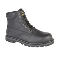 Black - Front - Grafters Mens Padded Safety Toe Cap Boots