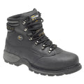 Black - Front - Grafters Mens Safety Hiker Type Toe Cap Waxy Leather Boots
