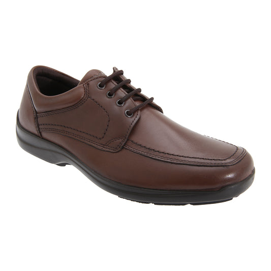 Brown - Front - IMAC Mens Mudguard Panel Tie Leather Shoes