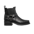 Black - Back - Woodland Mens Low Harley Gusset Harness Leather Boots