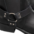 Black - Close up - Woodland Mens Low Harley Gusset Harness Leather Boots