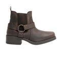 Brown - Front - Woodland Mens Low Harley Gusset Harness Leather Boots