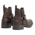 Brown - Back - Woodland Mens Low Harley Gusset Harness Leather Boots