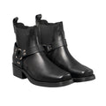 Black - Front - Woodland Mens Low Harley Gusset Harness Leather Boots