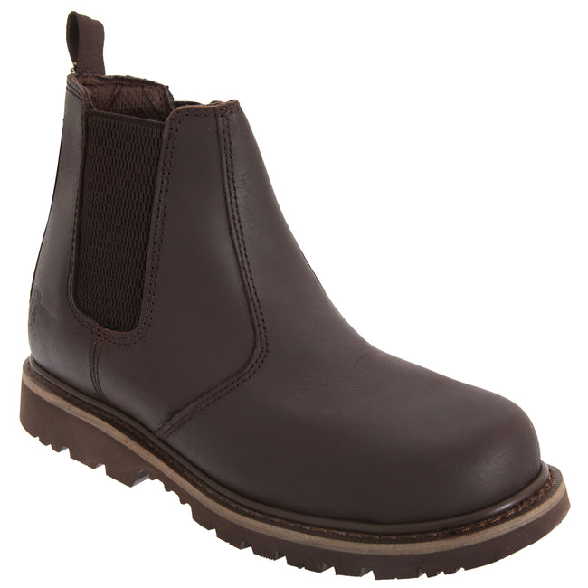 Brown - Front - Grafters Mens Safety Chelsea Boots