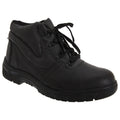 Black - Front - Grafters Mens Grain Leather Padded Ankle Safety Toe Cap Boots