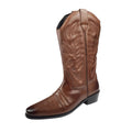 Dark Brown - Front - Woodland Mens High Clive Western Cowboy Boots