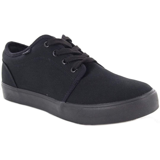 Black - Front - Dek Mens 4 Eye Black Canvas Deck Shoes