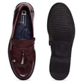 Oxblood - Back - Roamers Mens Toggle Saddle Hi-Shine Leather Loafers
