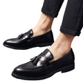 Black - Lifestyle - Roamers Mens Toggle Saddle Hi-Shine Leather Loafers