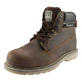 Brown - Front - Woodland Mens 6 Eye Padded Utility Boots