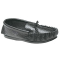 Black - Front - Mokkers Mens Gordon Softie Leather Moccasin Slippers